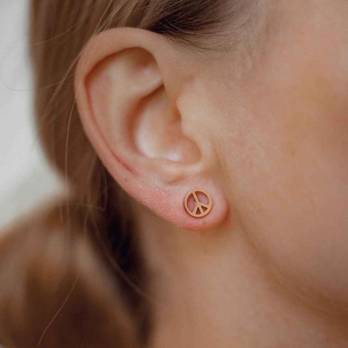 Pendientes Botón Seña Paz